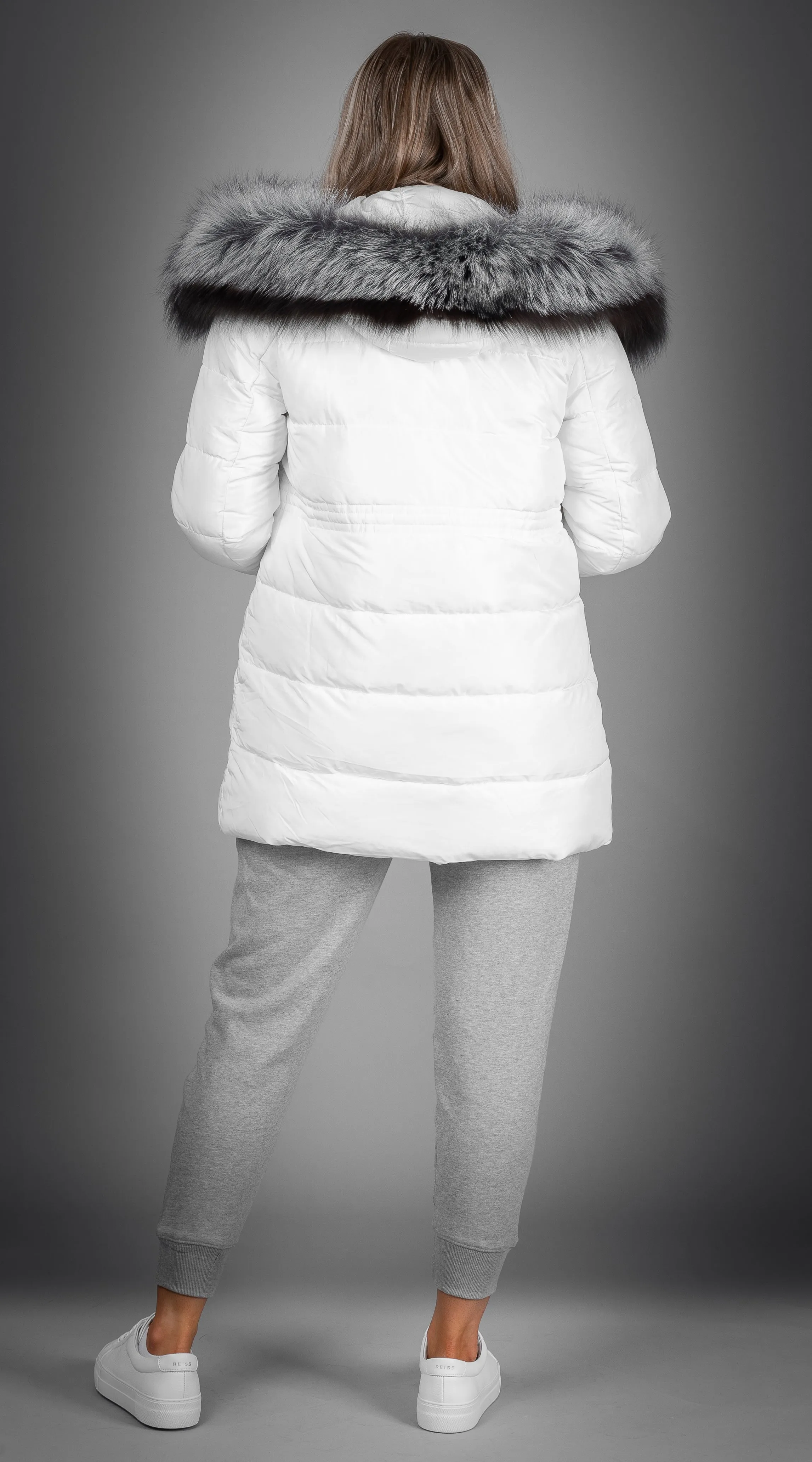 OUTLET Luxy Padded Jacket - White x Silver Mist