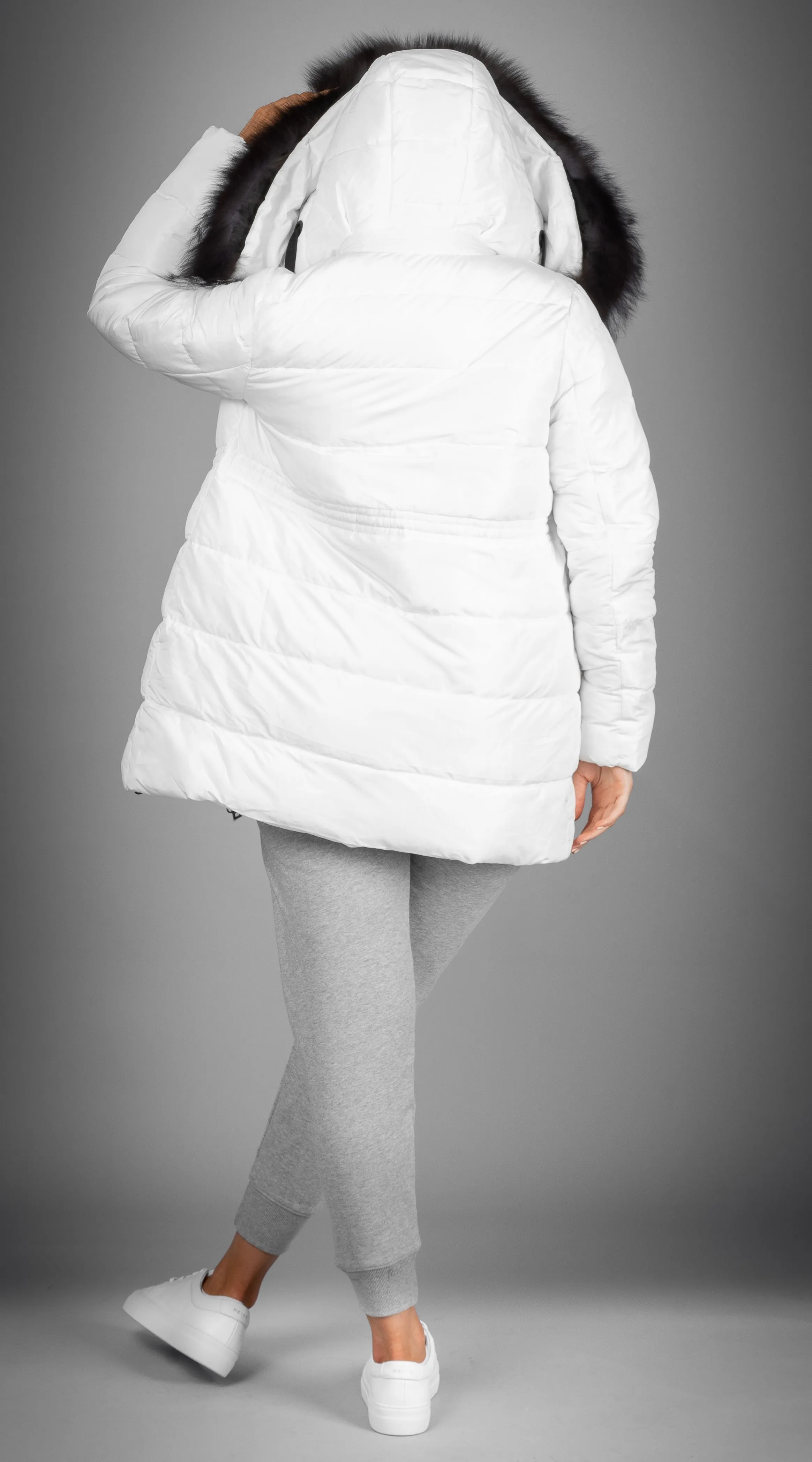 OUTLET Luxy Padded Jacket - White x Silver Mist