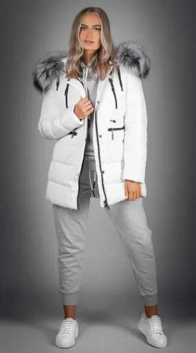 OUTLET Luxy Padded Jacket - White x Silver Mist