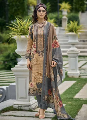 Pakistani Print Pashmina Unstitched Winter Suit Fabric for Ladies