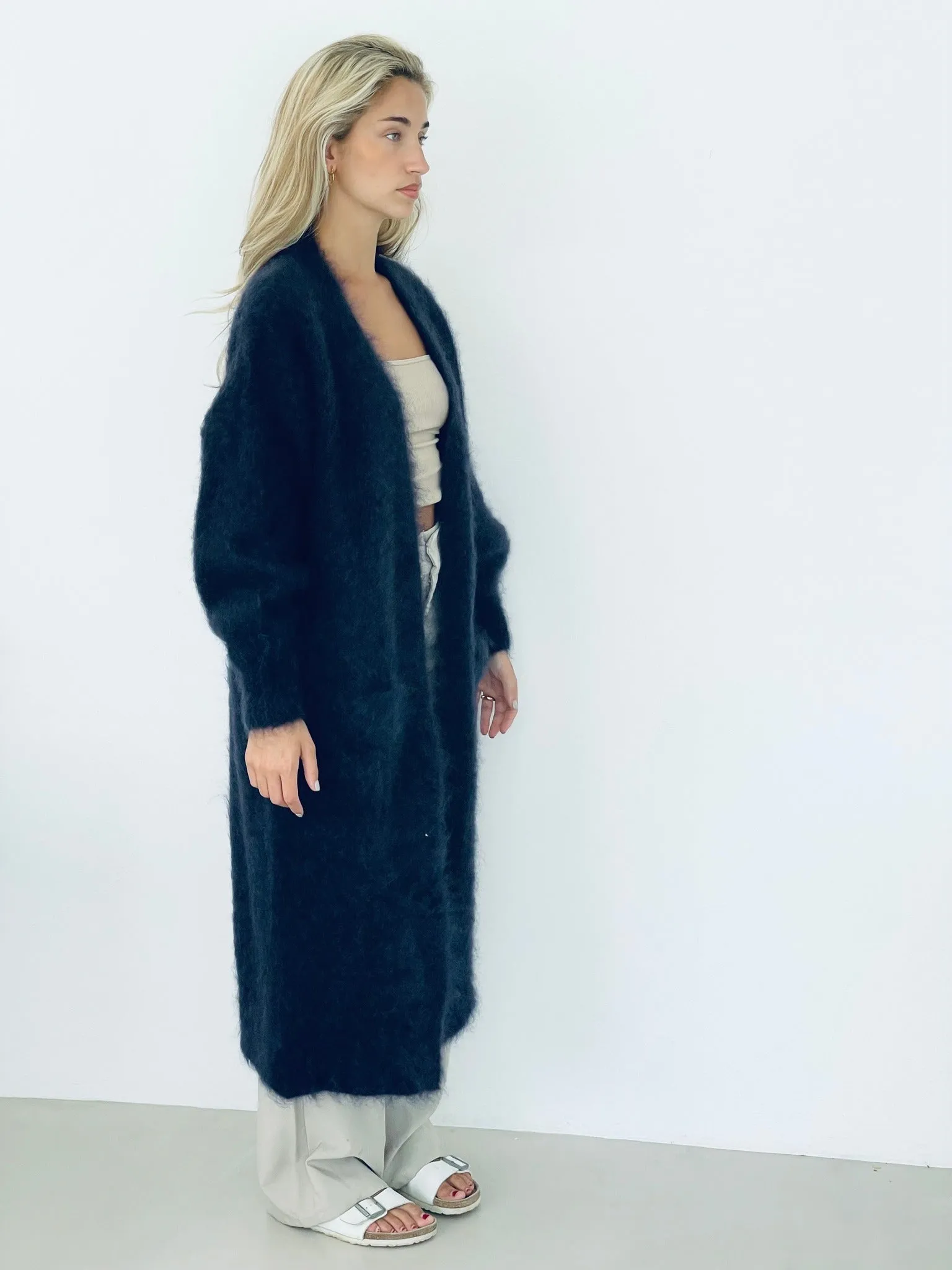 Paris Mohair Long Cardigan - Dark Blueberry