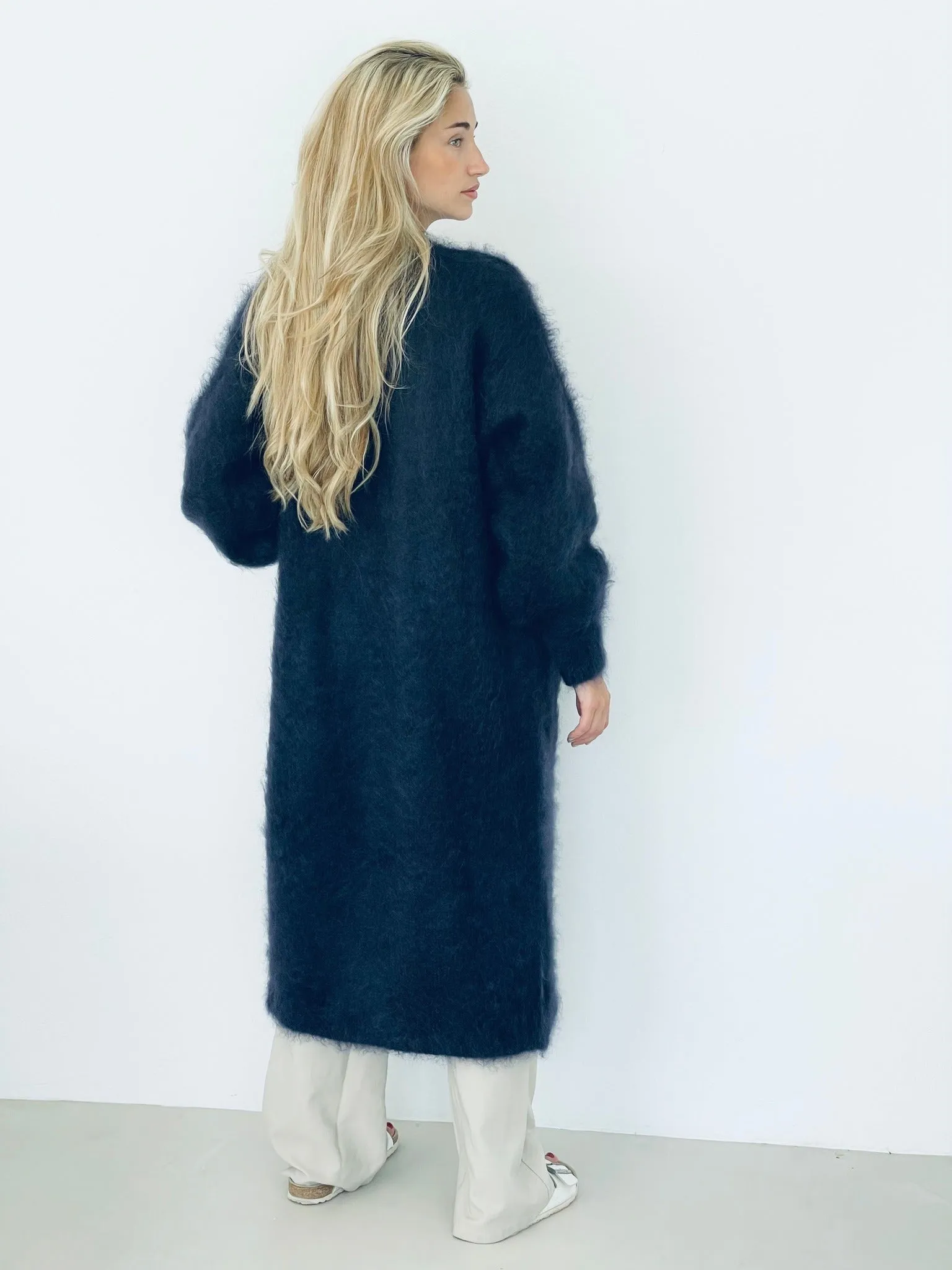 Paris Mohair Long Cardigan - Dark Blueberry