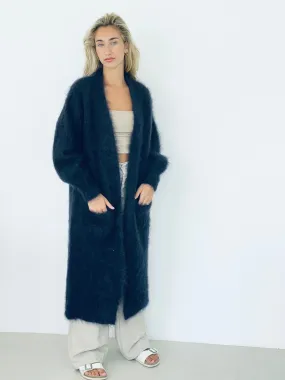 Paris Mohair Long Cardigan - Dark Blueberry