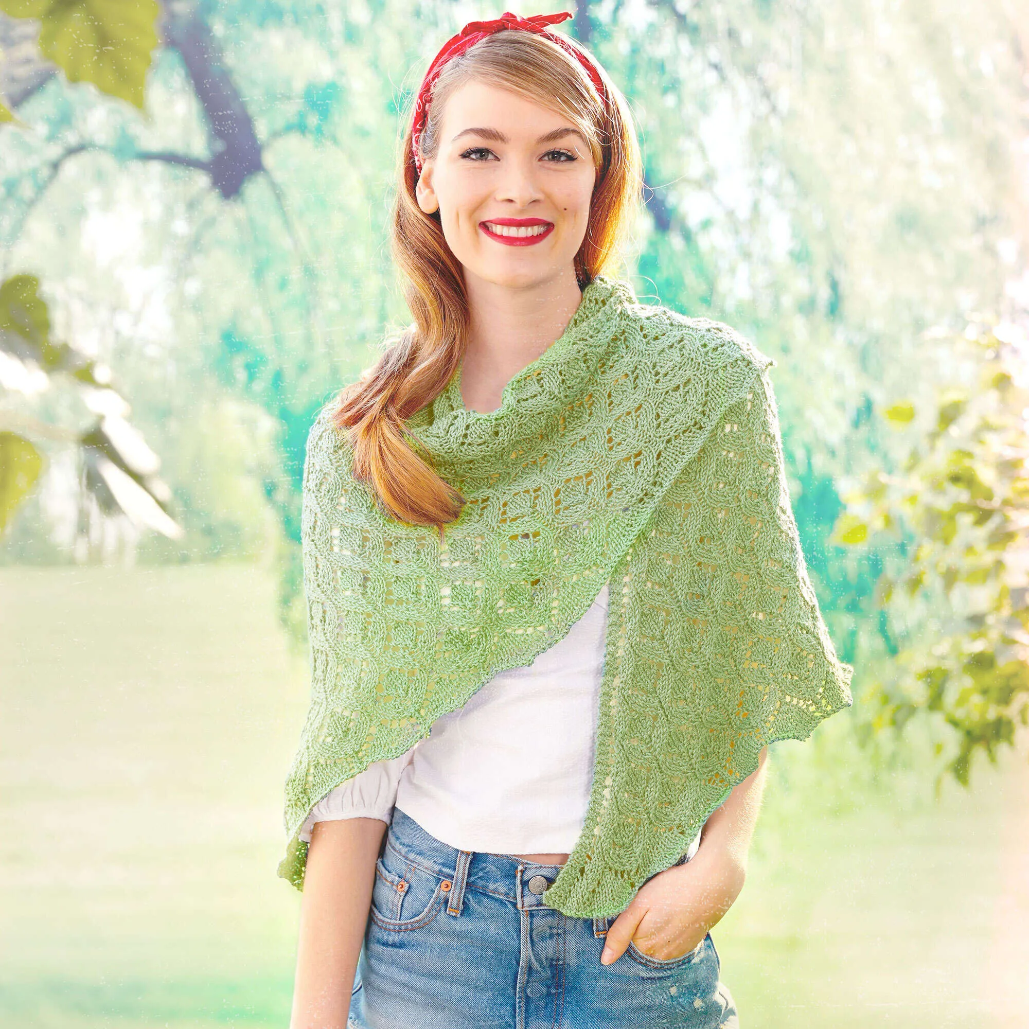 Patons Pastoral Lace Knit Shawl