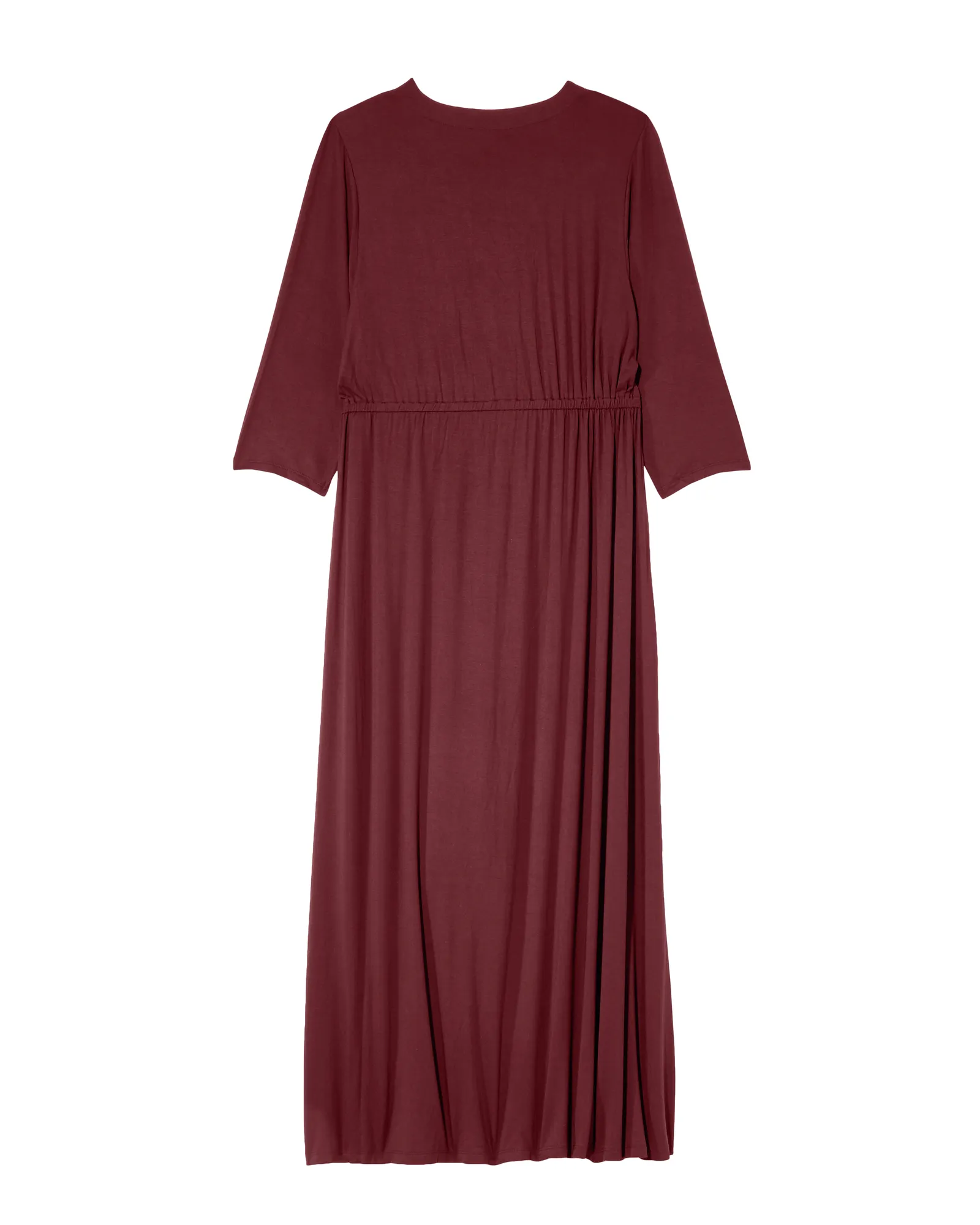 Pearland 3/4 Sleeve Cutout Neck Maxi Dress with Elastic Waist | Purple