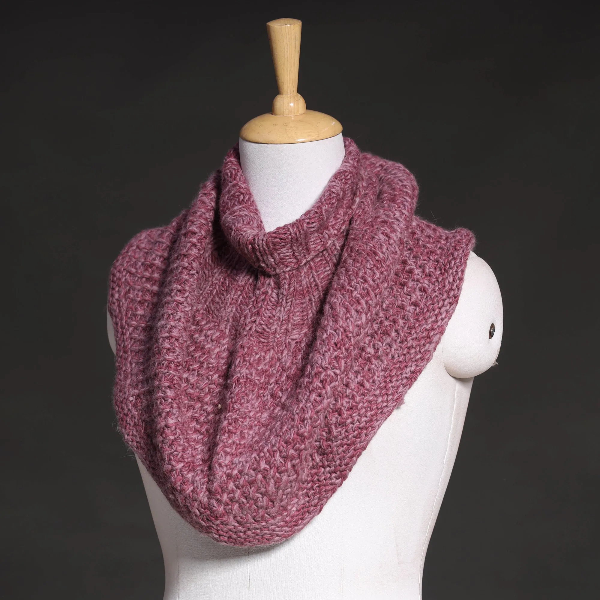 Pink - Kullu Karishma Handwoven Pure Merino Wool Neck Warmer