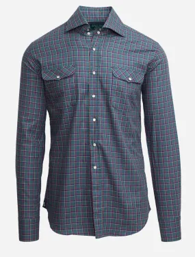 Plaid Kacey Field Shirt in Green/Red Plaid