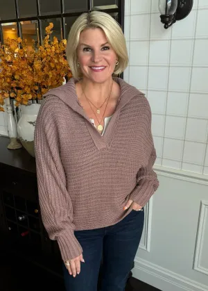 Plum V-Neck Sweater