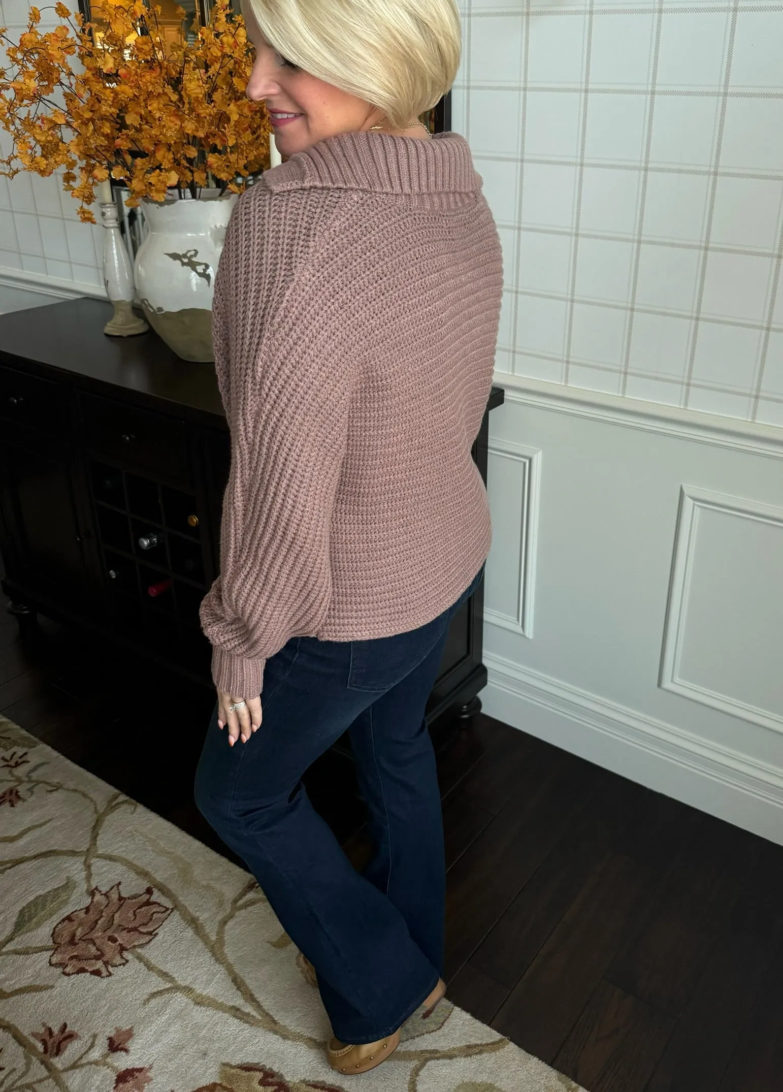 Plum V-Neck Sweater