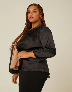 Plus Size Satin Blazer