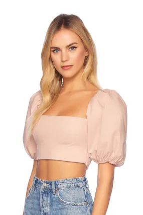 poplin puff sleeve top