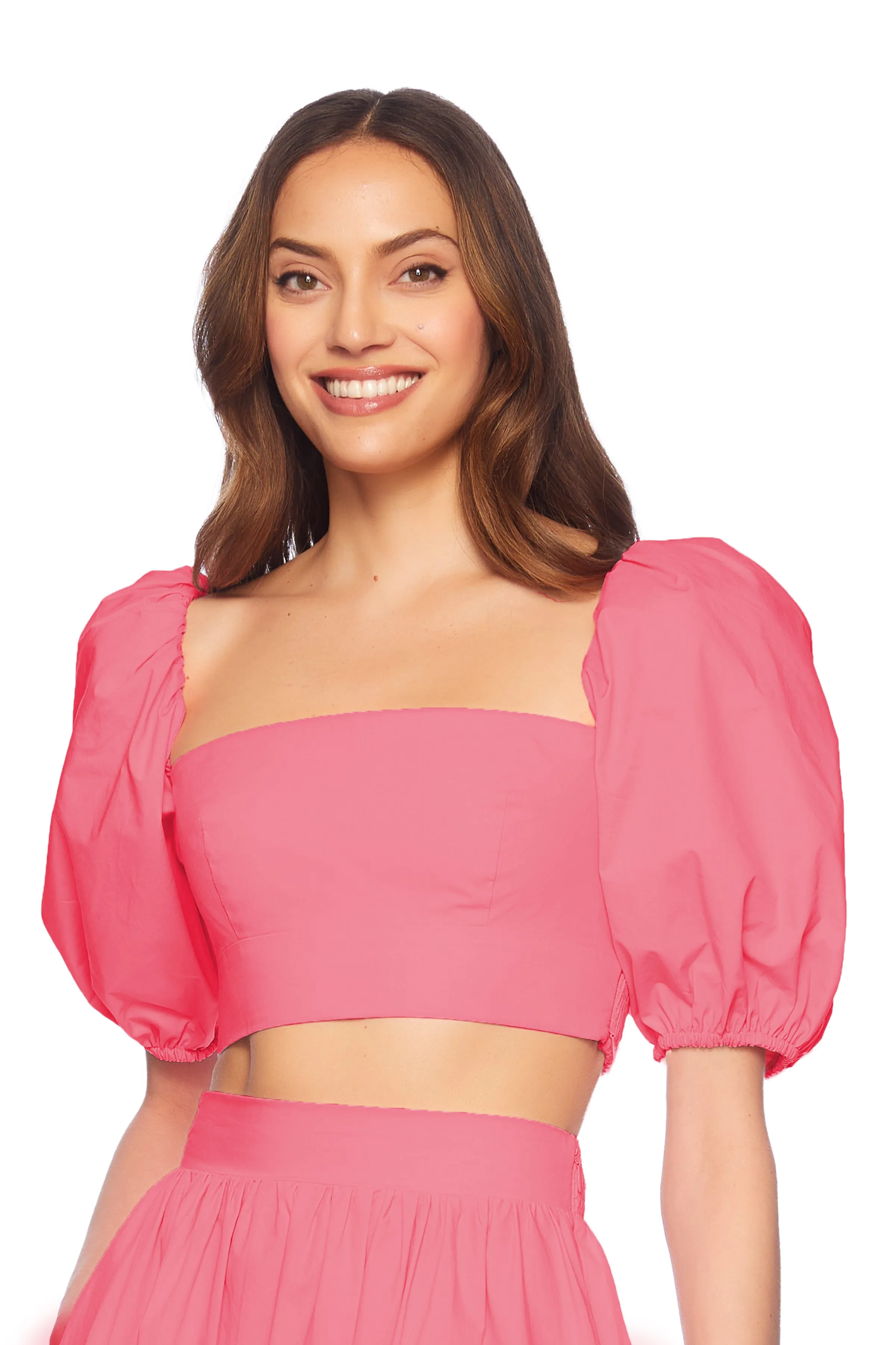 poplin puff sleeve top