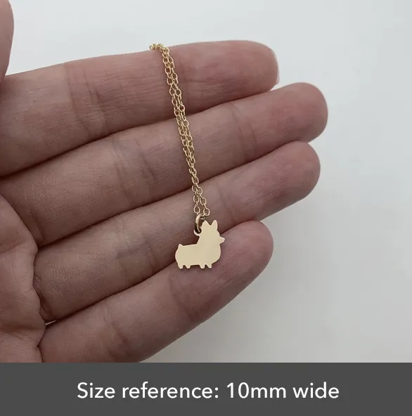 PREORDER: Corgi Things Necklace | Corgi With Tail | Sterling Silver