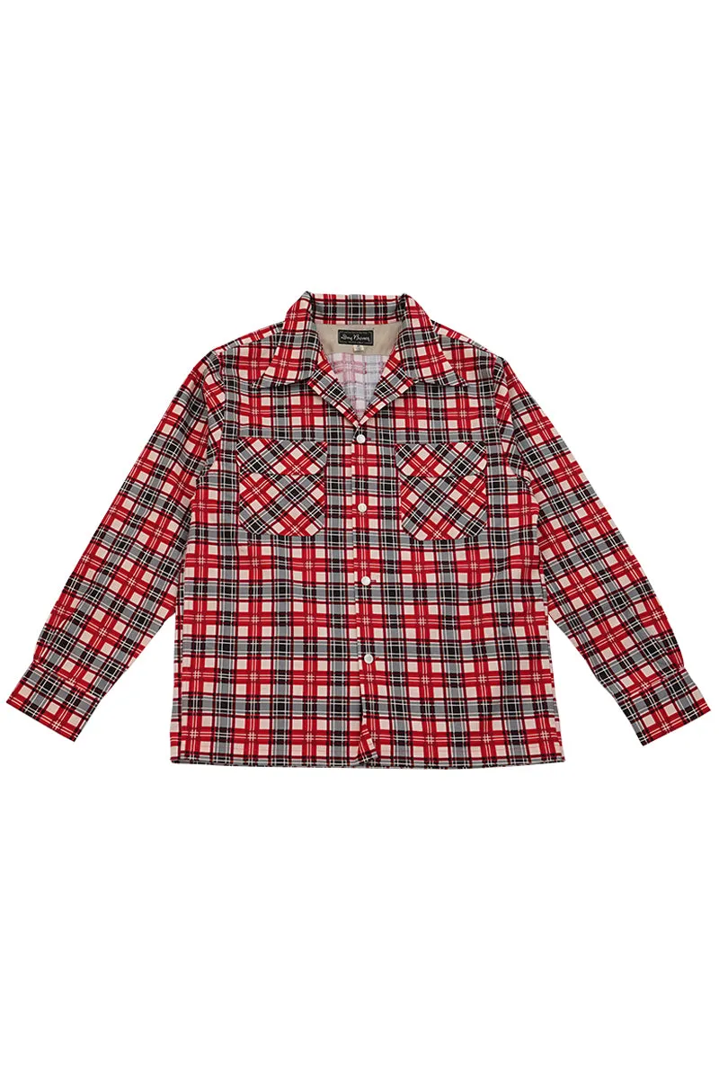 Print Check2 Flap Open Shirt