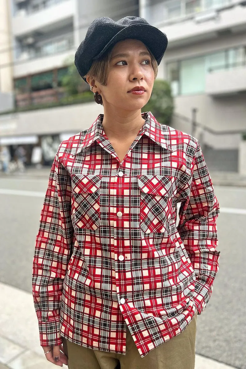 Print Check2 Flap Open Shirt