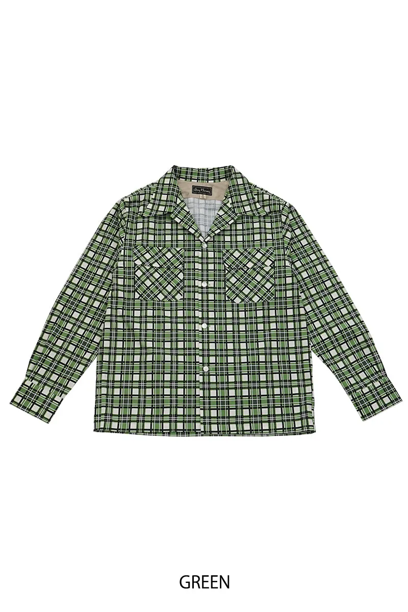 Print Check2 Flap Open Shirt