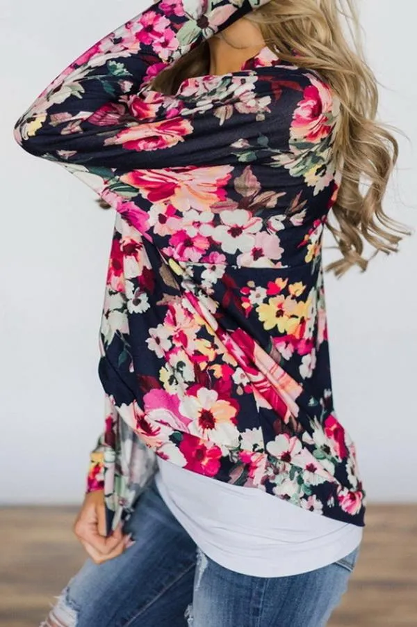 Printed Long Sleeve Loose Cardigan