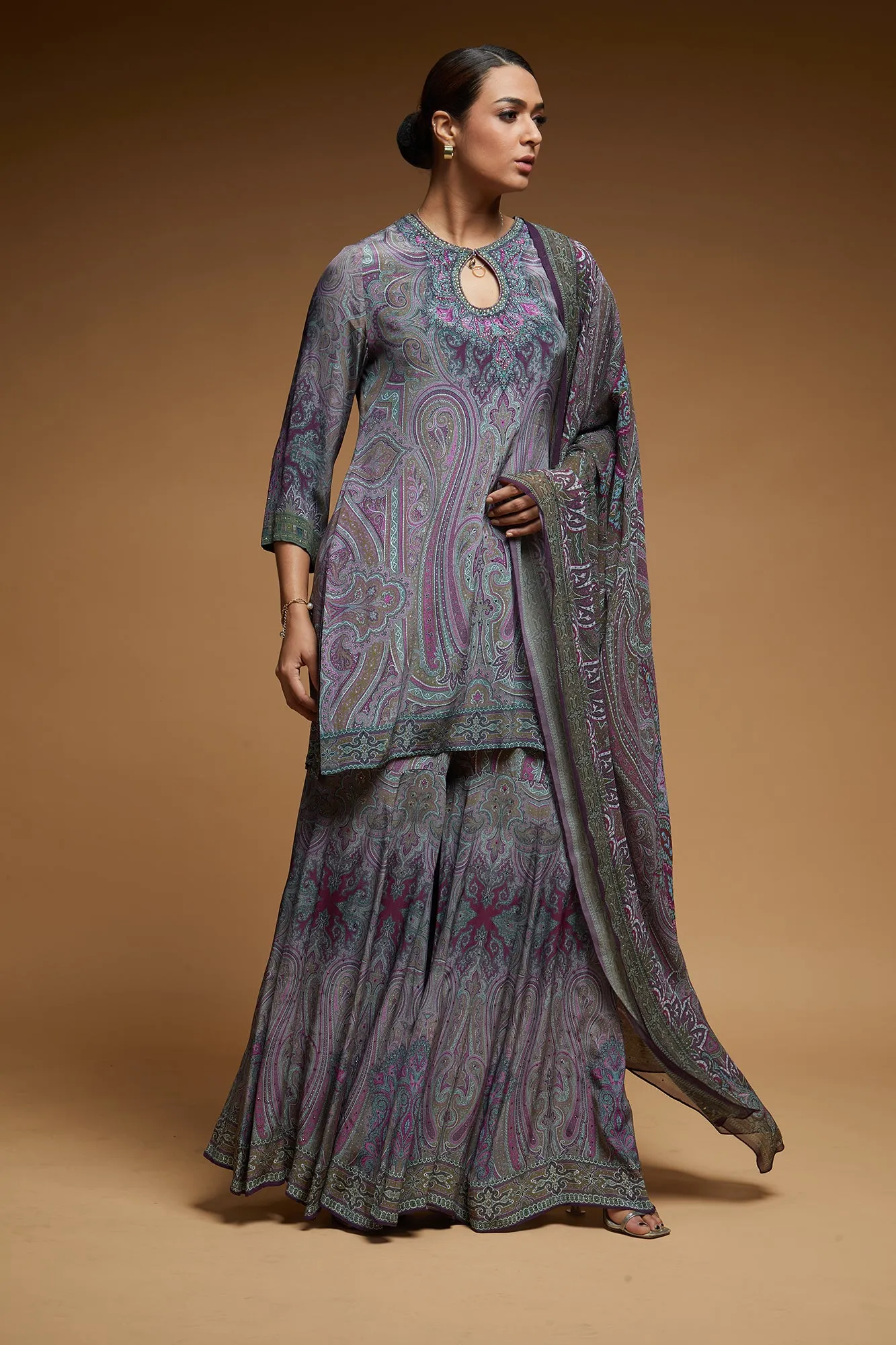 Purple Colour Sharara