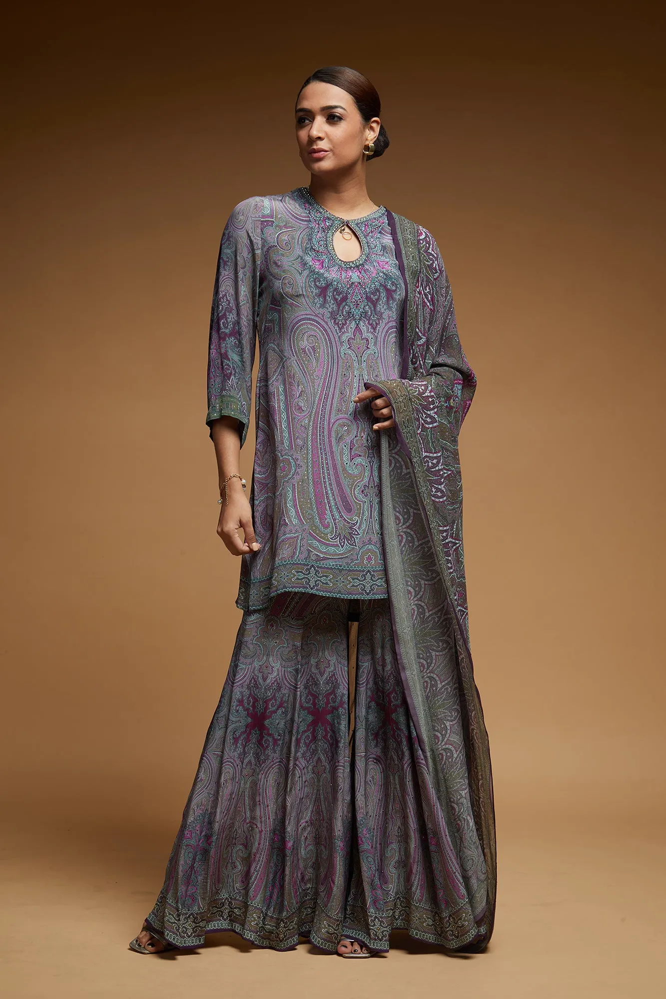 Purple Colour Sharara