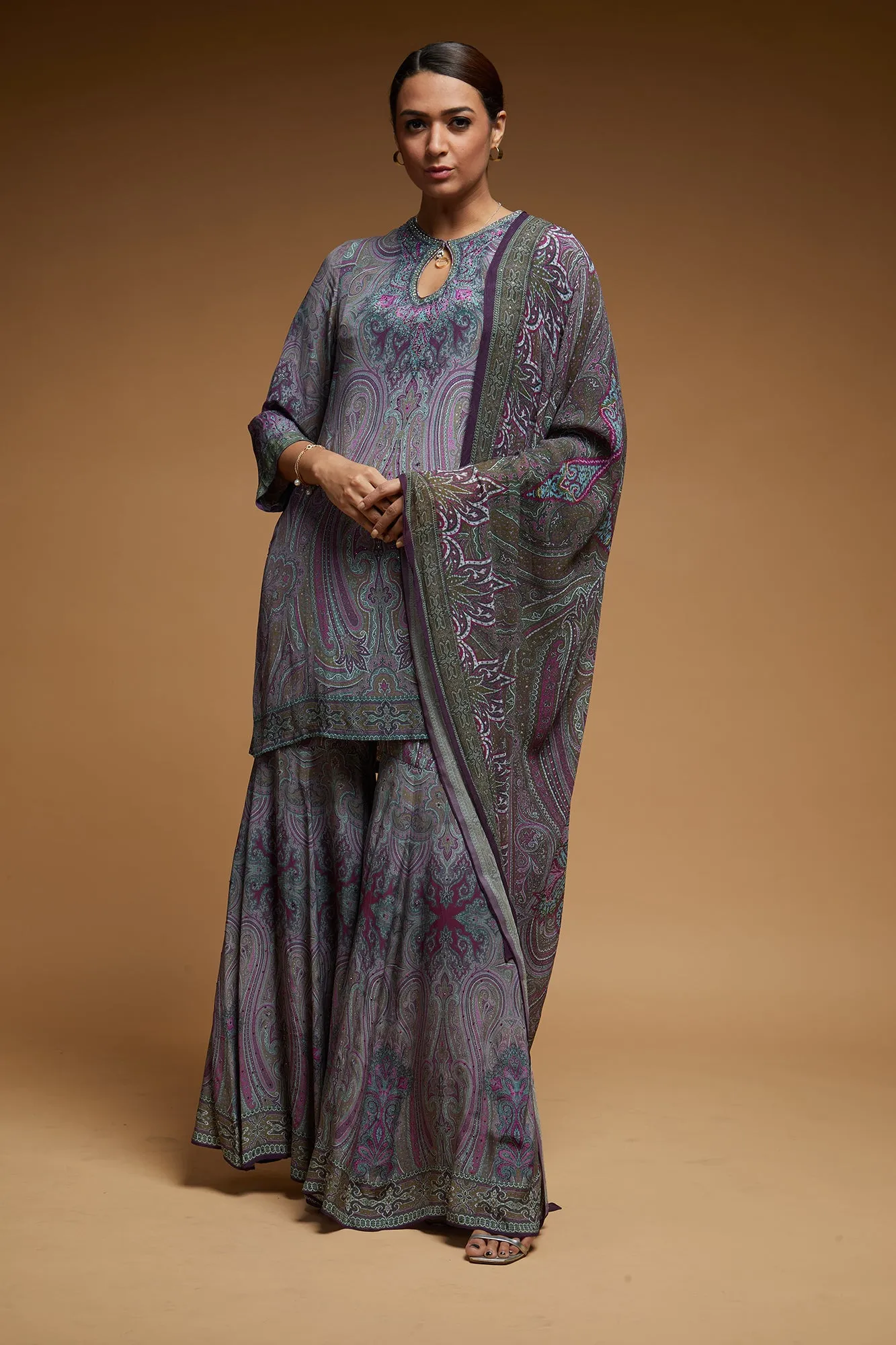 Purple Colour Sharara