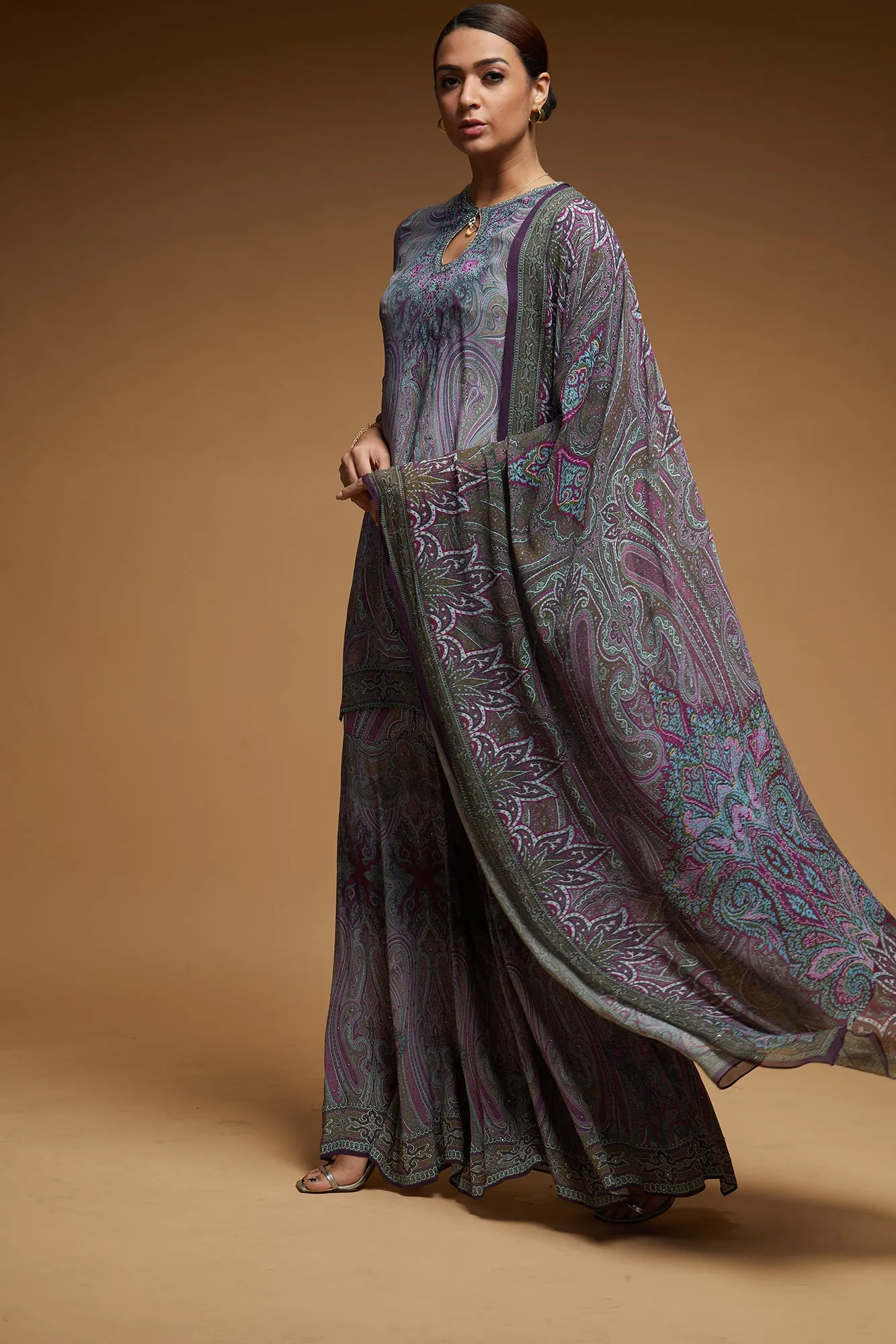 Purple Colour Sharara