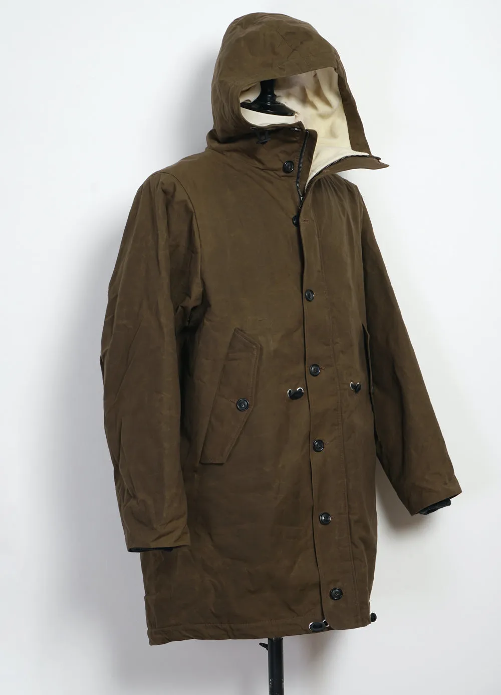 RASMUS 26-68-9 | Waxed Parka With Zipper | Tobacco