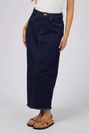 RAY DENIM MAXI SKIRT - Organic Blue