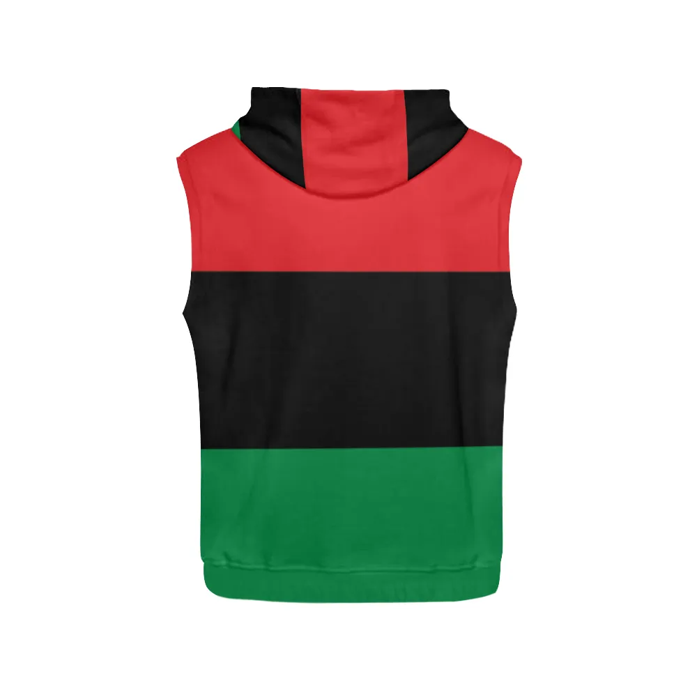 RBG Pan African Flag Unisex Sleeveless Hoodie