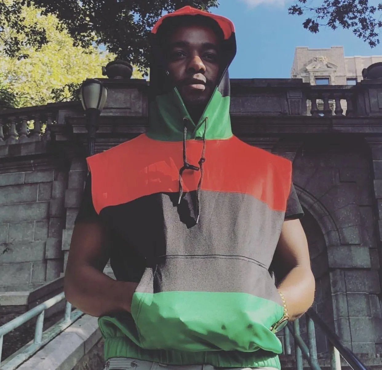 RBG Pan African Flag Unisex Sleeveless Hoodie