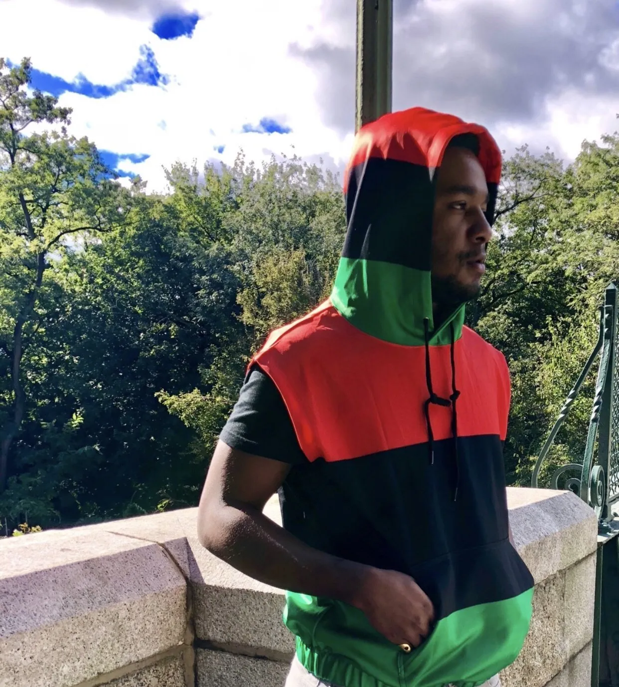 RBG Pan African Flag Unisex Sleeveless Hoodie