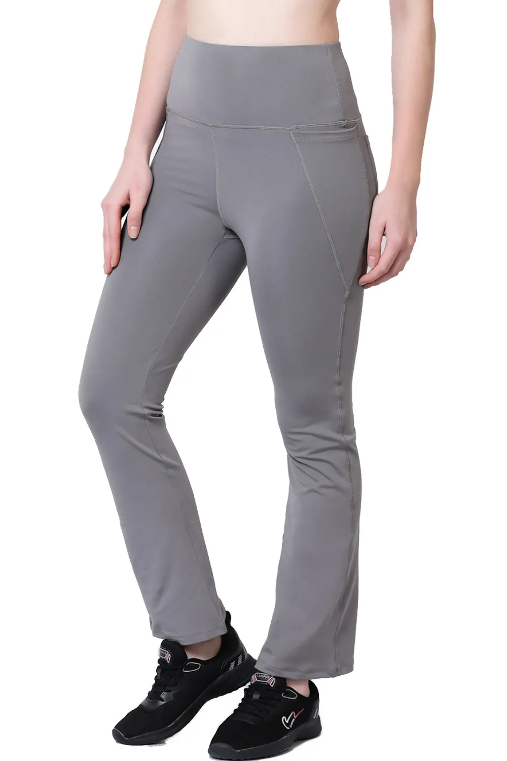 Recycled Fiber Black Flare Pants-ISL052-Steel Grey-