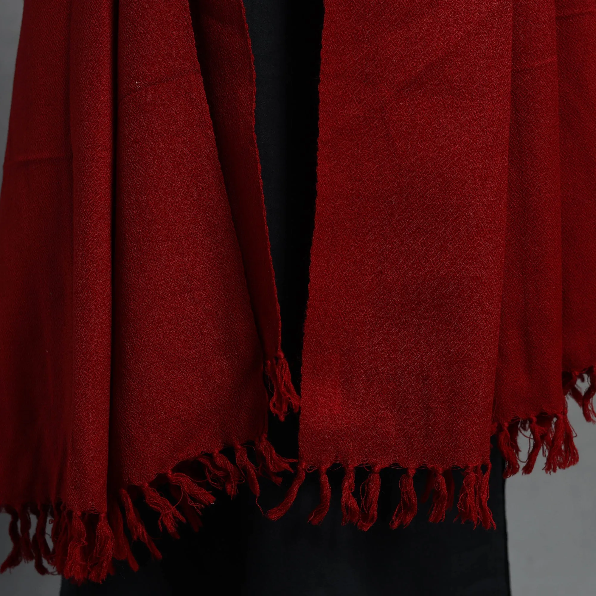 Red - Kumaun Handwoven Pure Merino Wool Shawl for Women 28