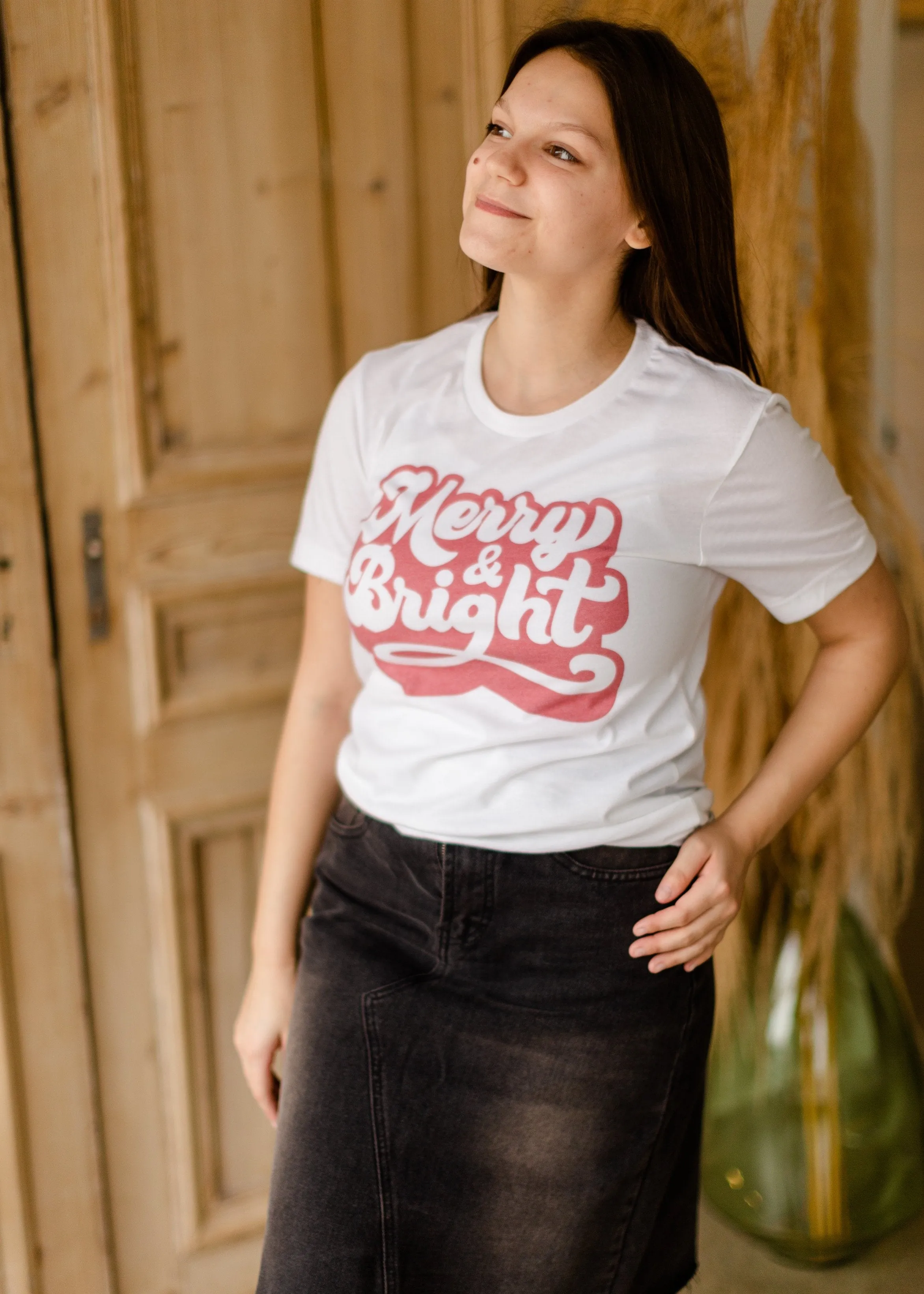 Retro Merry   Bright Graphic Tee - FINAL SALE