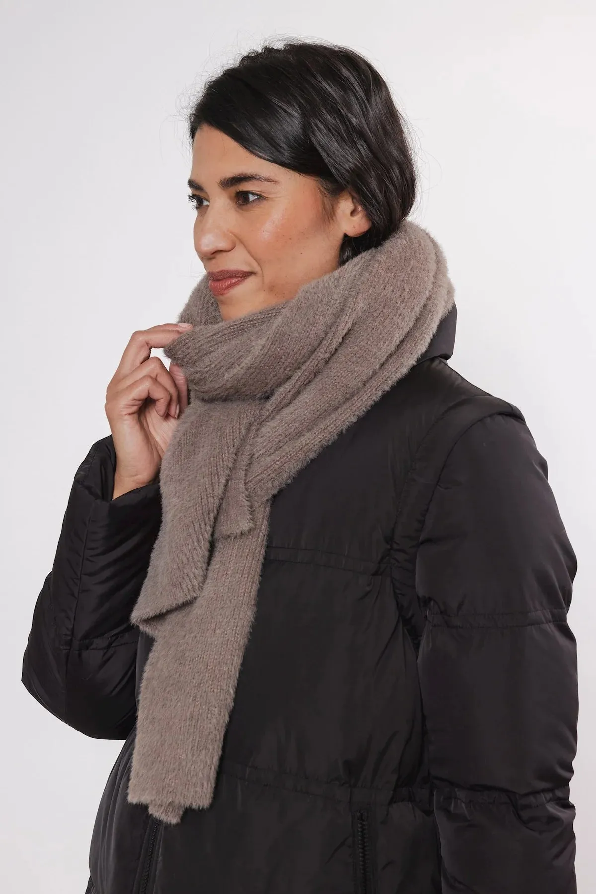 RINO & PELLE MERU SHAWL SCARF TAUPE