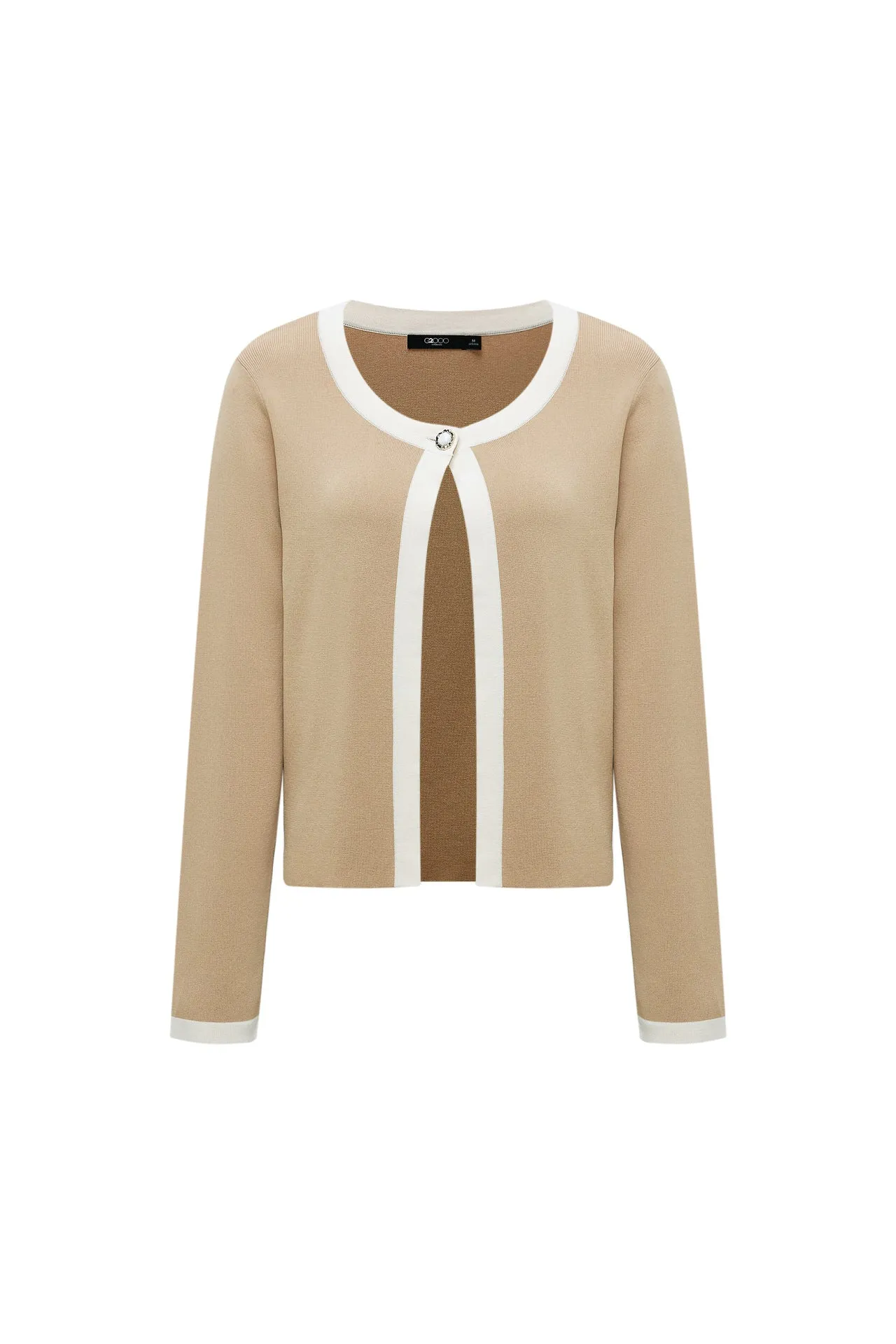 Round Neck Colour Blocked Cardigan