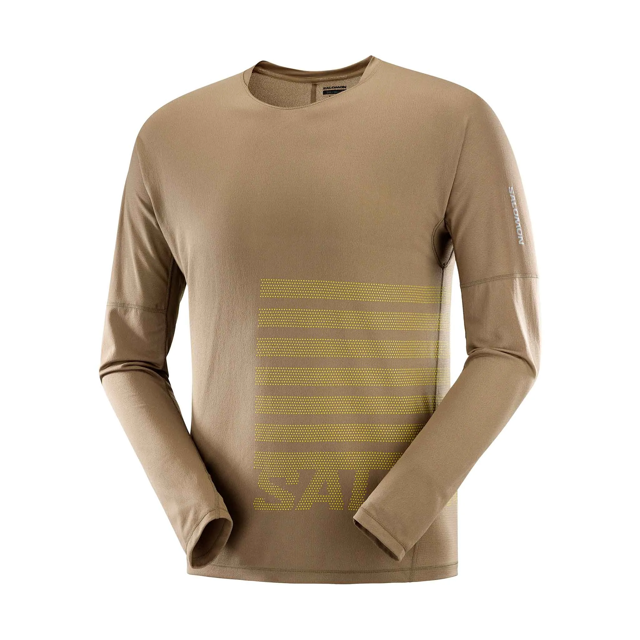 Salomon | Men's Sense Aero Graphic Long-Sleeve T-Shirt - Shitake/Sulphur Spring