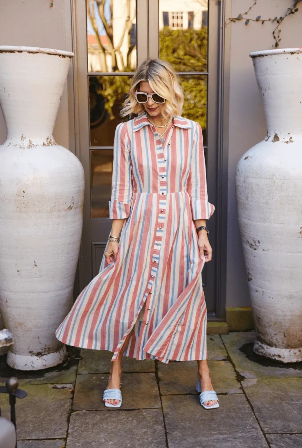 SAMPLE - Buru x Jaimie Dewberry Shirtdress - RWB Stripe