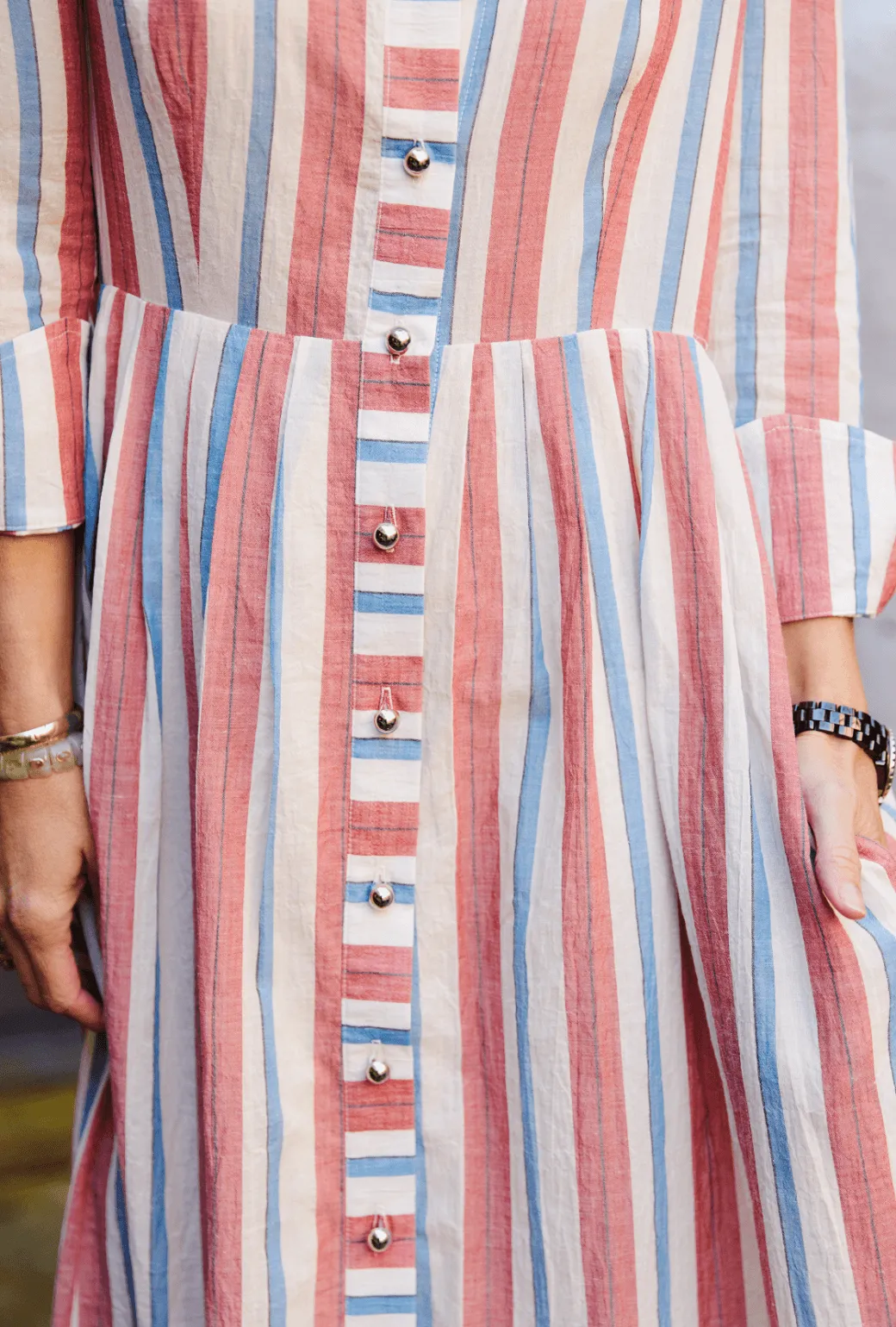 SAMPLE - Buru x Jaimie Dewberry Shirtdress - RWB Stripe