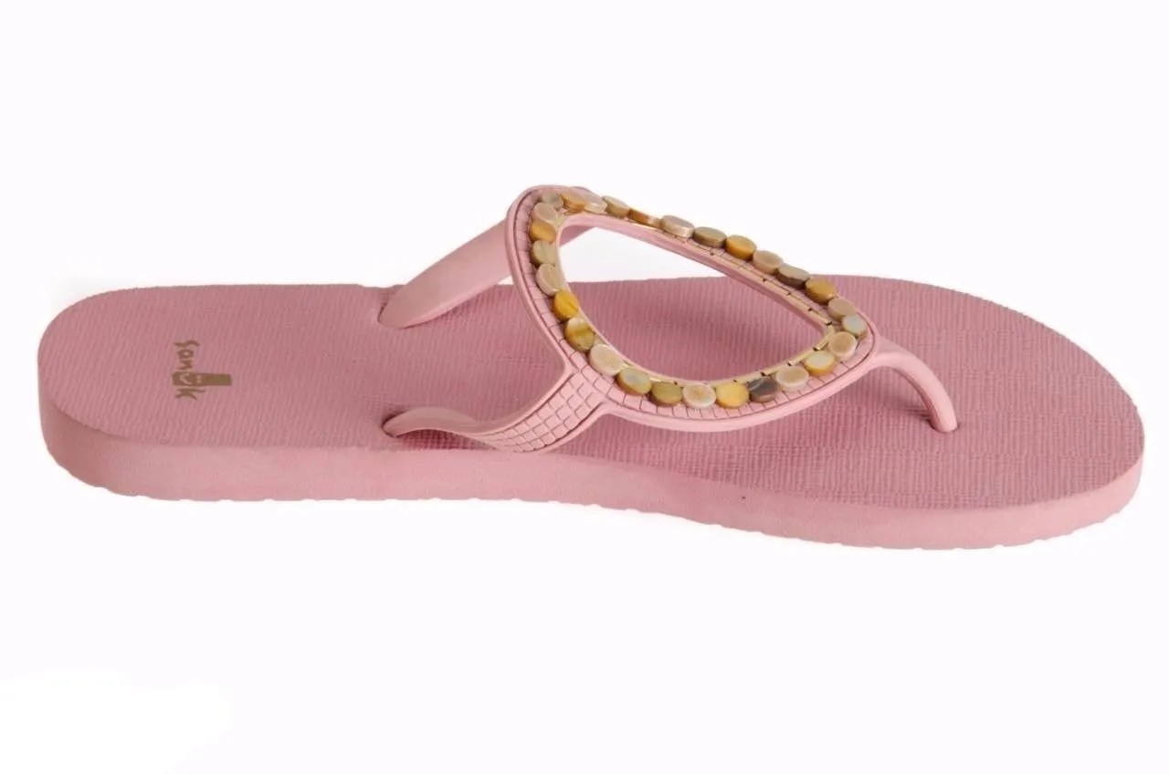 SANUK IBIZA LUNA ROSE PINK FLIP FLOPS SANDALS