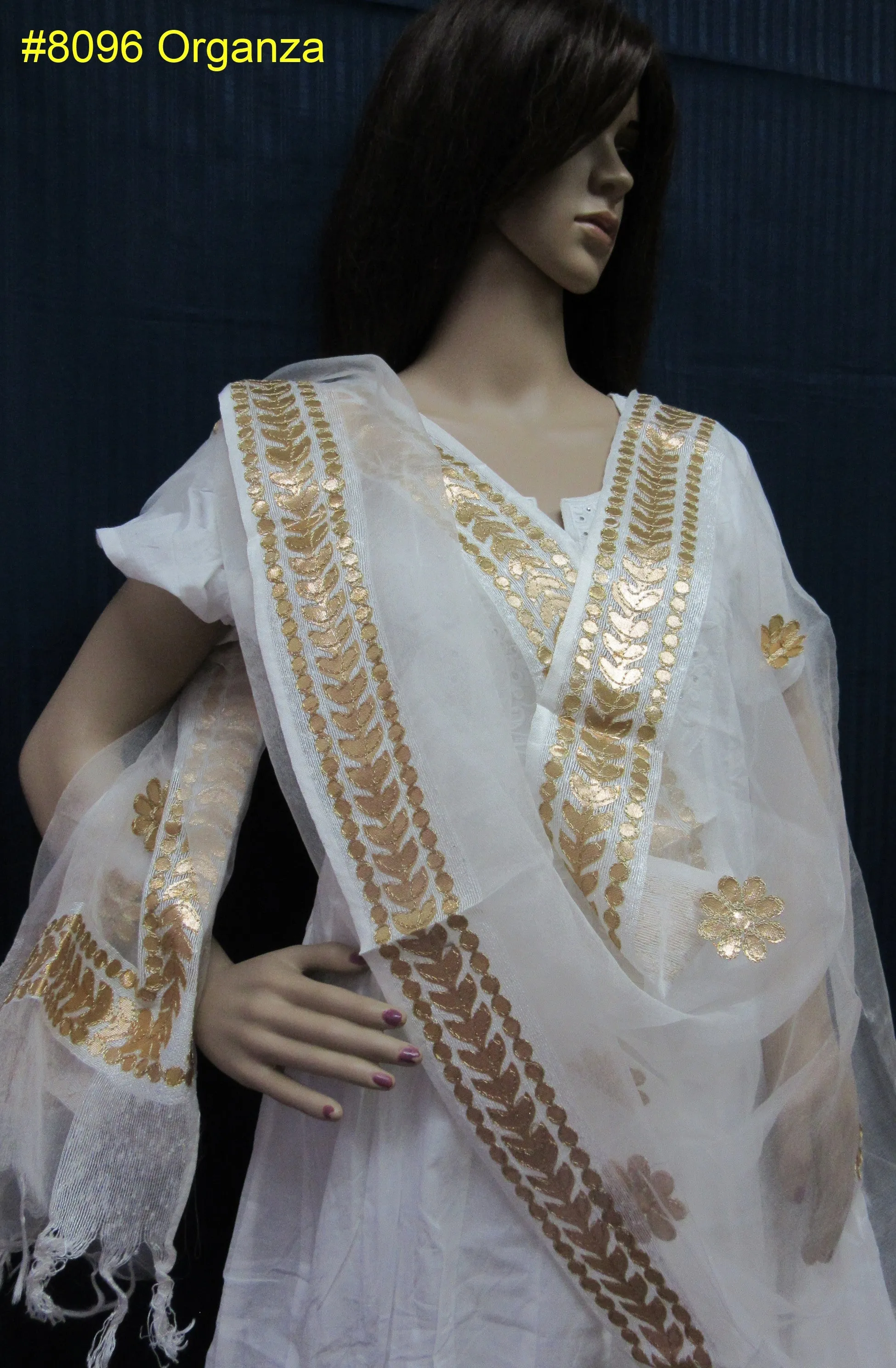 Scarf 8099 Solid Organza Dupatta Chunni Shawl Wrap Shieno Sarees