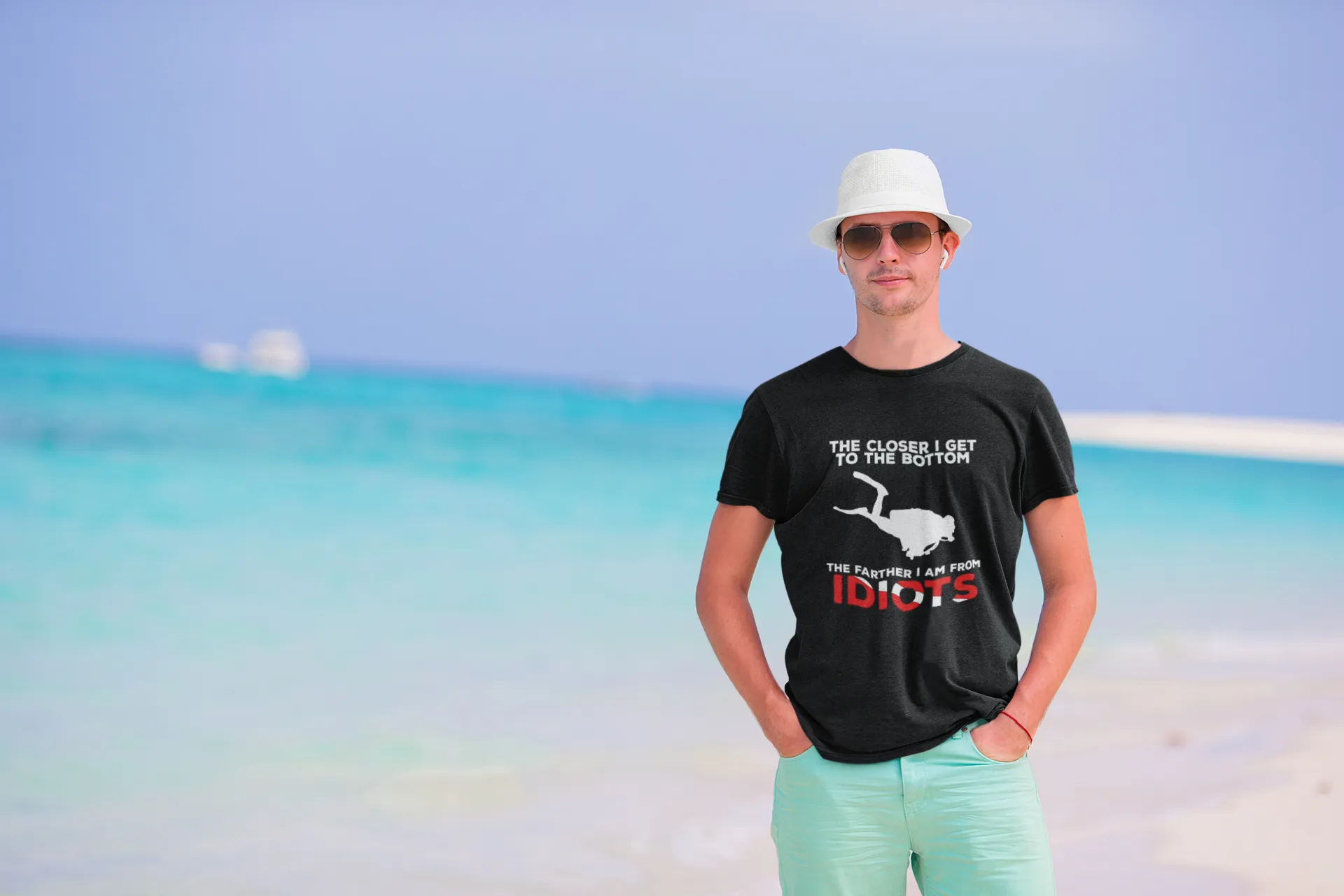 Scuba diving T-Shirt for Men | Closer To Bottom farther from idiots