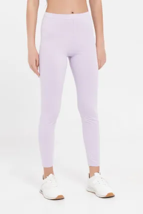 Senior Girls Lilac Basic Leggings