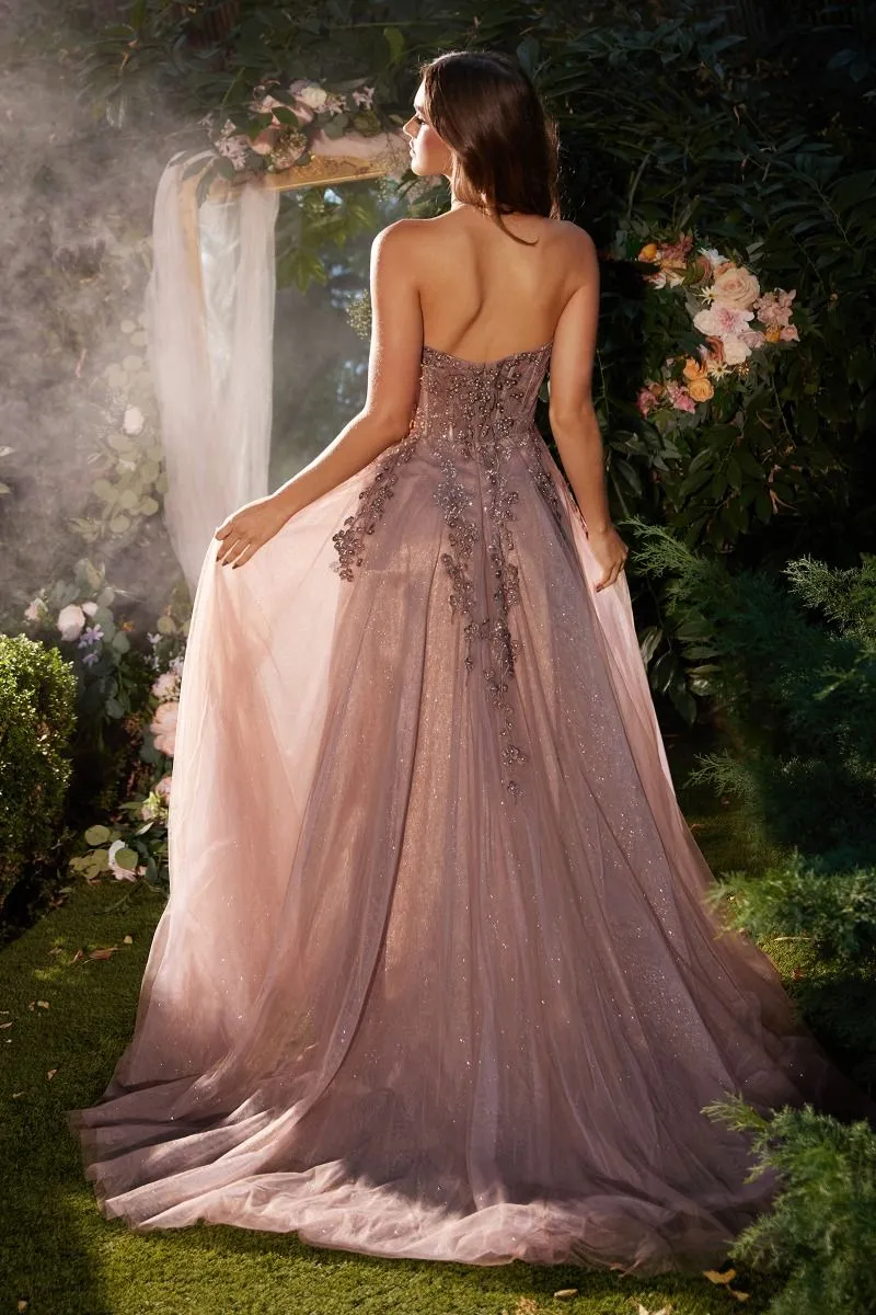 Sensational Prom Dress Layered Halter Gown 6201236TAR-Rosewood Andrea & Leo A1236  LaDivine A1236