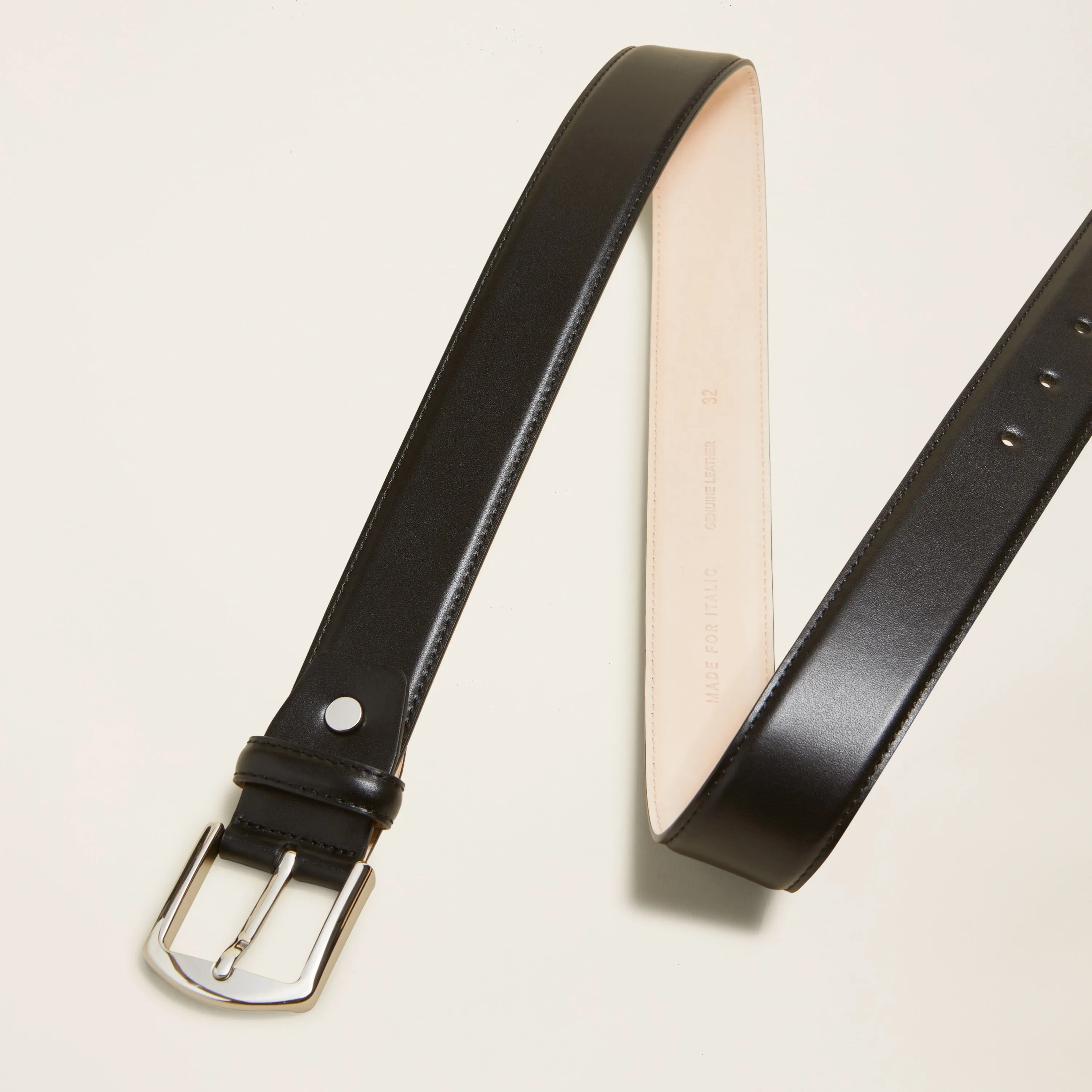 Sergio Italian Round Buckle Napa Leather Belt