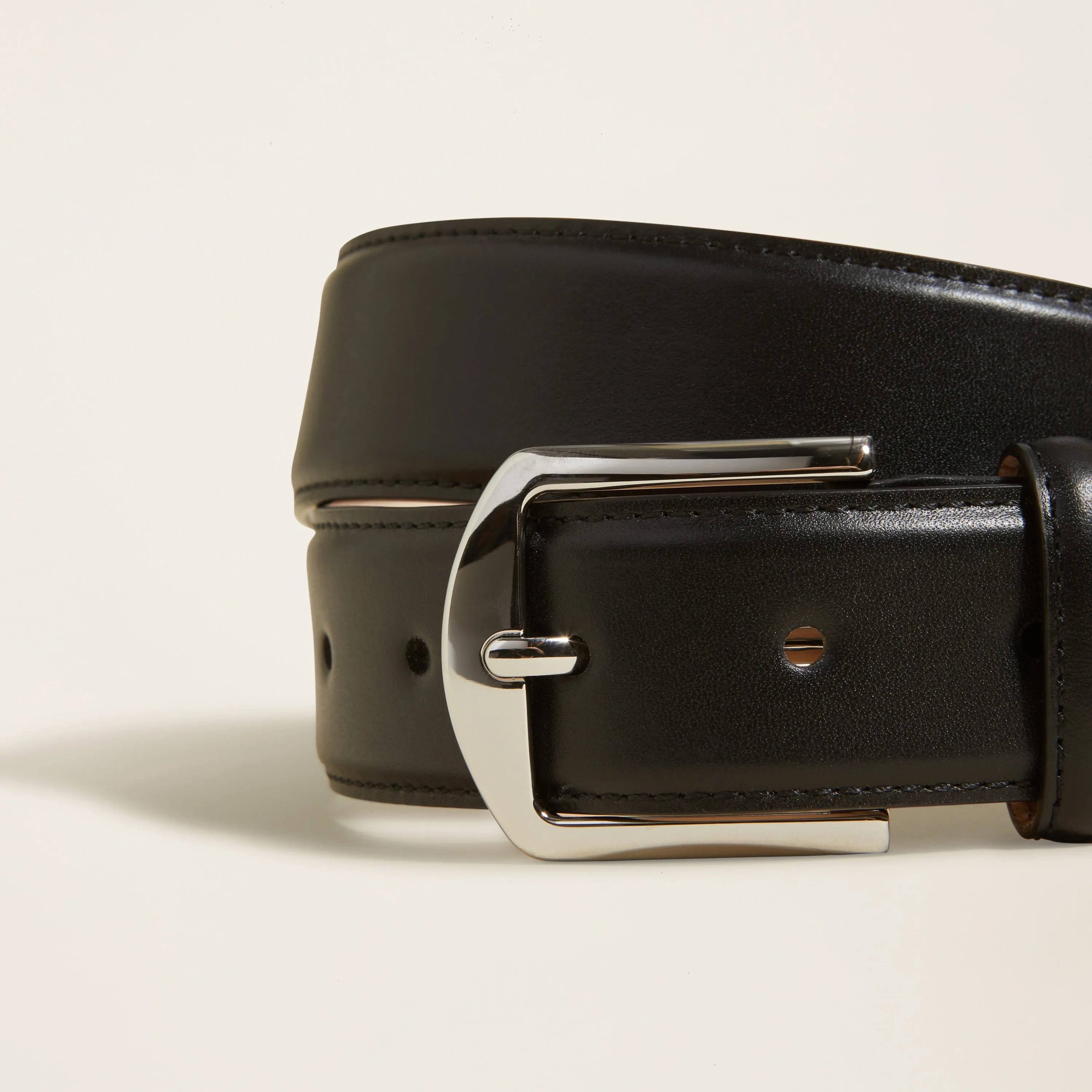 Sergio Italian Round Buckle Napa Leather Belt