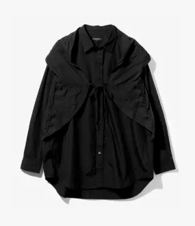 Shawl Shirt – Black 100's 2-Ply Broadcloth