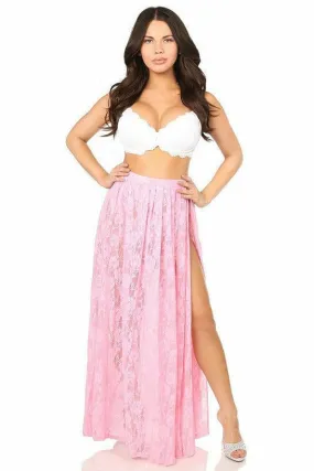 Sheer Lt Pink Lace Skirt