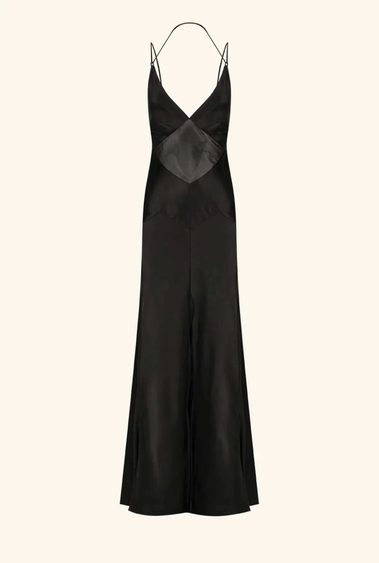 SHONA JOY - Moraya Plunged Godet Maxi Dress - Black