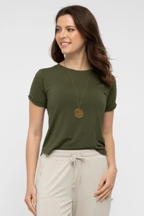 Shorter Bamboo Tee - Dark Olive