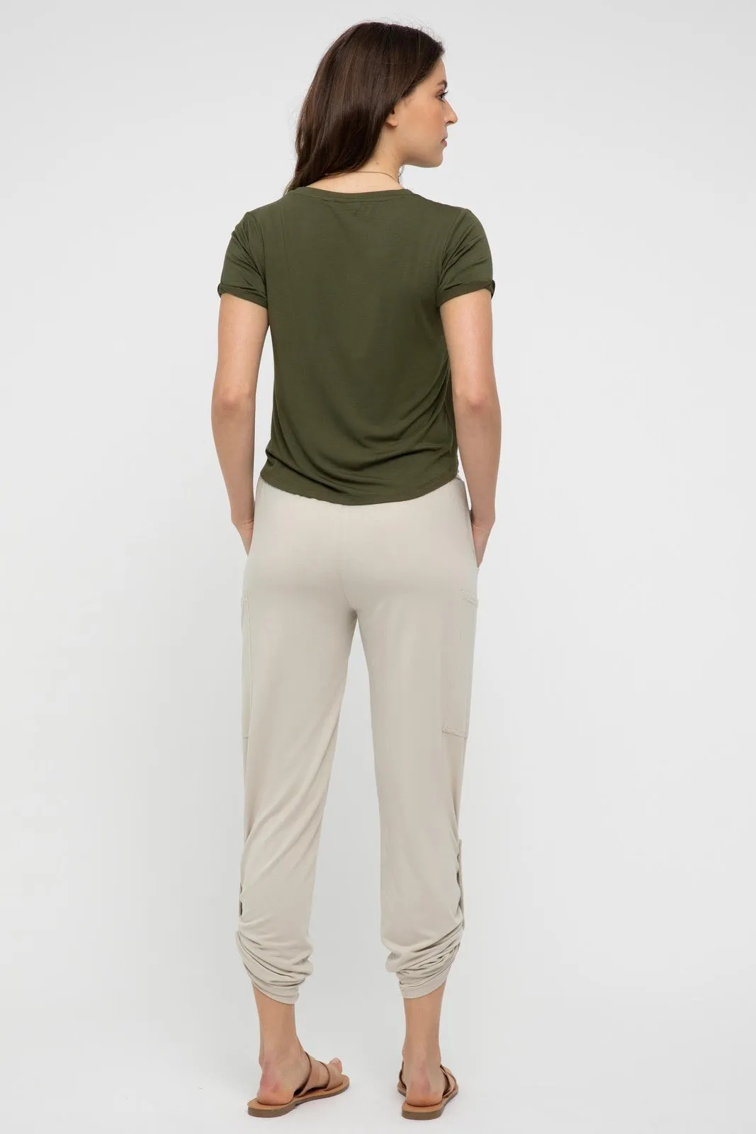 Shorter Bamboo Tee - Dark Olive